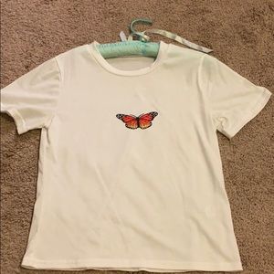 Romwe butterfly printed tee